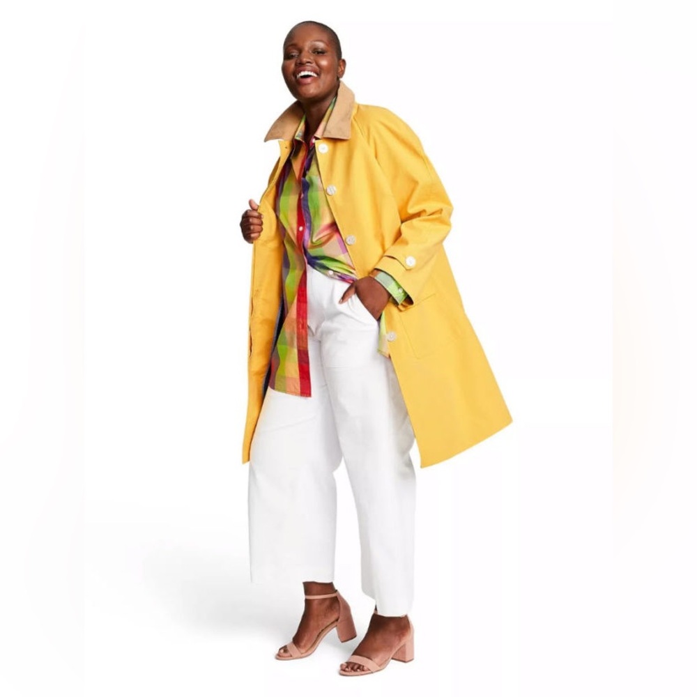 Isaac Mizrahi x Target 20th Anniversary Yellow Tan Barn Jacket Coat Size L